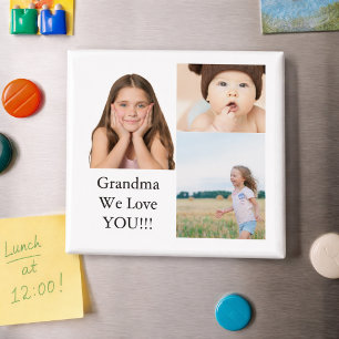 Maak je eigen 3 foto collage   We houden van oma  Magneet