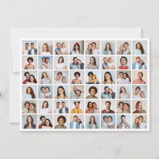 Maak je eigen 48 foto collage begrroeting kaart (Voorkant)