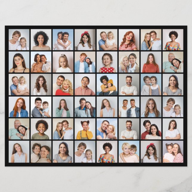 Maak Je Eigen 48 Foto Collage Papierblad (Voorkant)