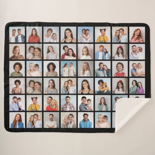 Maak Je Eigen 48 Foto Collage  Sherpa Deken (Voorkant (horizontaal))