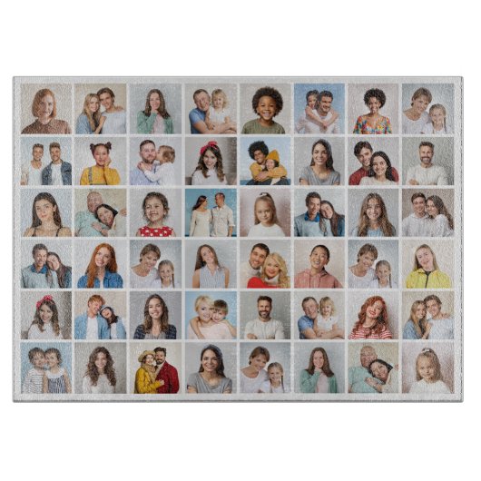 Maak Je Eigen 48 Foto Collage Snijplank (Voorkant)