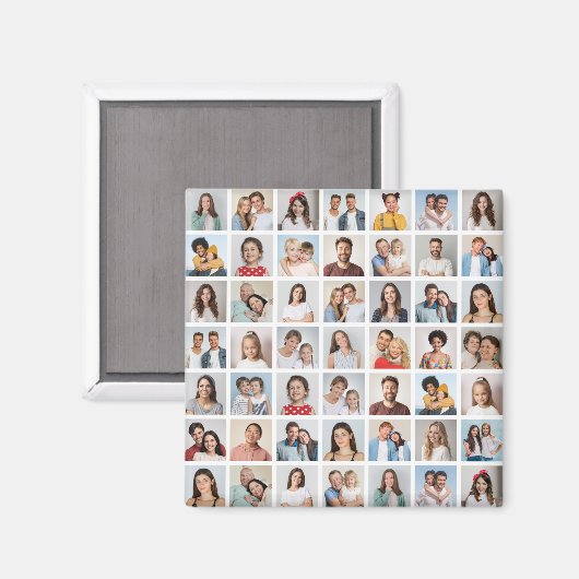 Maak Je Eigen 49 Foto Collage Magneet (Voorkant / Achterkant)