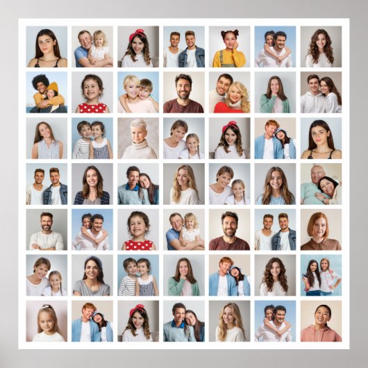 Maak je eigen 49 foto collage poster (Voorkant)