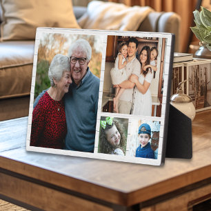 Maak Je Eigen 4 Familie Foto Collage Marmer Fotoplaat