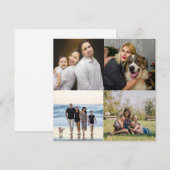 Maak je eigen 4 familiefoto collage feestdagenkaart (Voorkant / Achterkant)