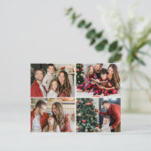 Maak Je Eigen 4 Foto Aangepaste Afbeelding Feestdagenkaart (Staand voorkant)