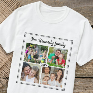 Maak Je Eigen 4 Foto Collage Familie-erfstuk T-shirt