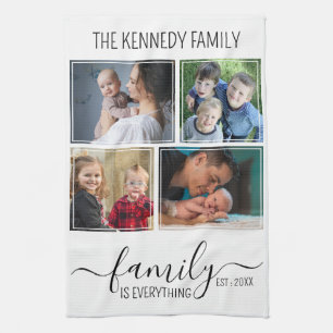 Maak Je Eigen 4 Foto Collage Familie Quote Naam Theedoek
