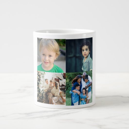 Maak Je Eigen 4 Foto Collage Grote Koffiekop (Voorkant)