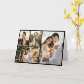 Maak Je Eigen 4 Foto Collage Kaart (Gele Bloem)