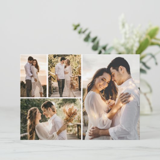 Maak Je Eigen 4 Foto Collage Kaart (Staand voorkant)