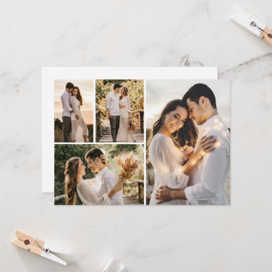 Maak Je Eigen 4 Foto Collage Kaart (Voorkant / Achterkant in situ)