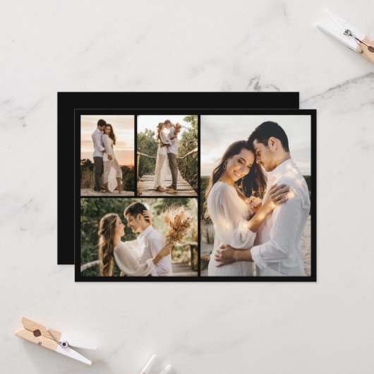 Maak Je Eigen 4 Foto Collage Kaart (Voorkant / Achterkant in situ)