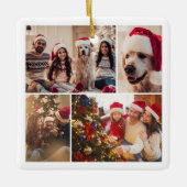 Maak je eigen 4 foto collage kerst keramisch ornament (Voorkant)