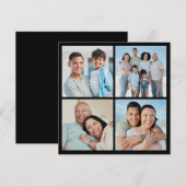 Maak Je Eigen 4 Foto Collage Notitiekaartje (Voorkant / Achterkant)