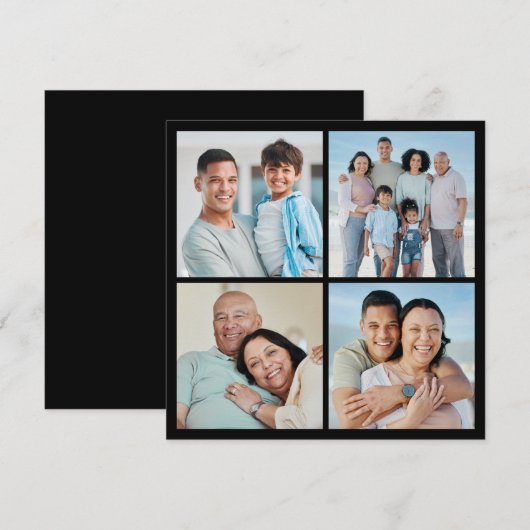 Maak Je Eigen 4 Foto Collage Notitiekaartje (Voorkant / Achterkant)