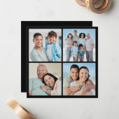 Maak Je Eigen 4 Foto Collage Notitiekaartje (Voorkant / Achterkant in situ)