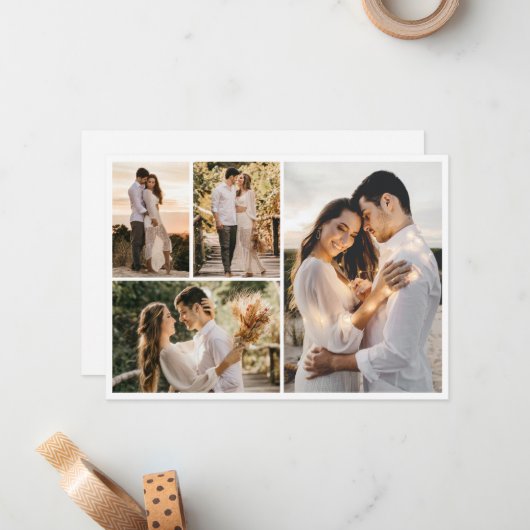 Maak Je Eigen 4 Foto Collage Notitiekaartje (Voorkant / Achterkant in situ)