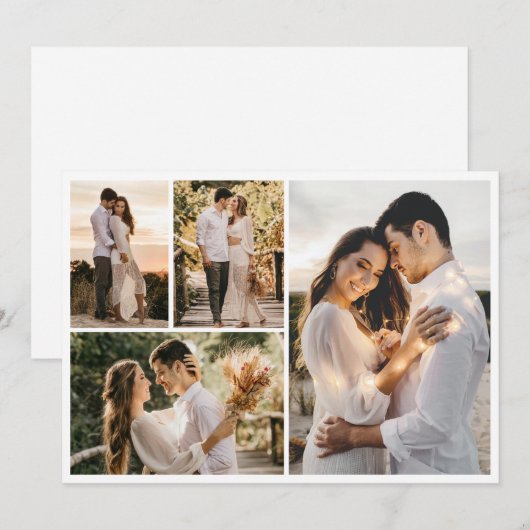 Maak Je Eigen 4 Foto Collage Notitiekaartje (Voorkant / Achterkant)