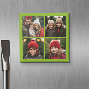 Maak Je Eigen 4 Foto Collage - Pistache 4 foto's Magneet