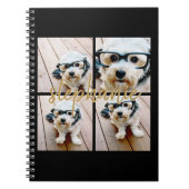 Maak Je Eigen 4 Foto Collage - Script Naam Notitieboek (Voorkant)