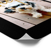Maak Je Eigen 4 Foto Collage - Script Naam Poster (Hoek)