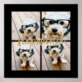 Maak Je Eigen 4 Foto Collage - Script Naam Poster (Voorkant)
