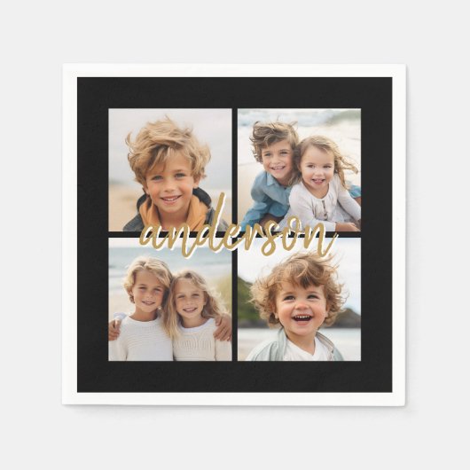 Maak Je Eigen 4 Foto Collage - Script Naam Servet (Voorkant)