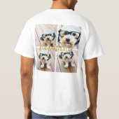 Maak Je Eigen 4 Foto Collage - Script Naam T-shirt (Achterkant)