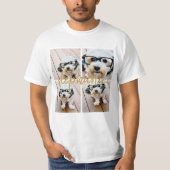Maak Je Eigen 4 Foto Collage - Script Naam T-shirt (Voorkant)