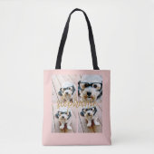 Maak Je Eigen 4 Foto Collage - Script Naam Tote Bag (Voorkant)