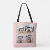 Maak Je Eigen 4 Foto Collage - Script Naam Tote Bag (Achterkant)