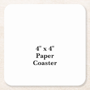 Maak je eigen 4" x 4" vierkante papieren coaster kartonnen onderzetters
