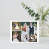 Maak Je Eigen 5 Foto Bruids Collage Briefkaart (Staand voorkant)