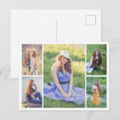 Maak Je Eigen 5 Foto Collage Briefkaart (Voorkant / Achterkant)