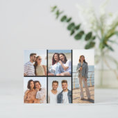 Maak Je Eigen 5 Foto Collage Briefkaart (Staand voorkant)