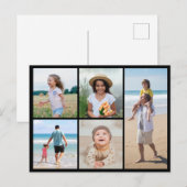 Maak Je Eigen 5 Foto Collage Briefkaart (Voorkant / Achterkant)