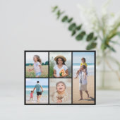 Maak Je Eigen 5 Foto Collage Briefkaart (Staand voorkant)