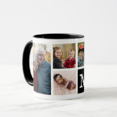 Maak je eigen 5 foto collage gemerkt Zwart Mok (Voorkant links)