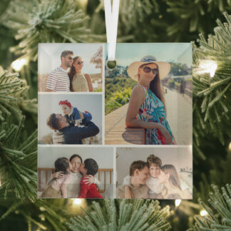 Maak je eigen 5 foto collage glas ornament