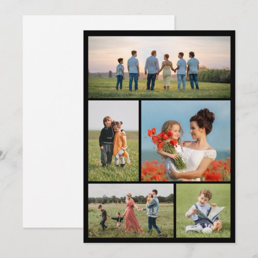 Maak Je Eigen 5 Foto Collage Kaart (Voorkant / Achterkant)