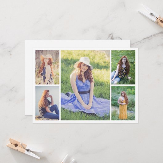 Maak Je Eigen 5 Foto Collage Kaart (Voorkant / Achterkant in situ)