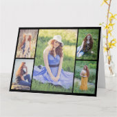 Maak Je Eigen 5 Foto Collage Kaart (Gele Bloem)