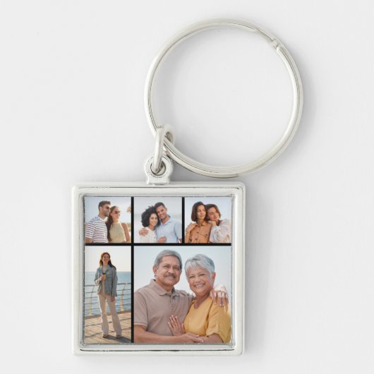 Maak Je Eigen 5 Foto Collage Sleutelhanger (Voorkant)