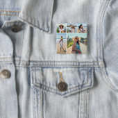 Maak Je Eigen 5 Foto Collage Vierkante Button 5,1 Cm (In situ)