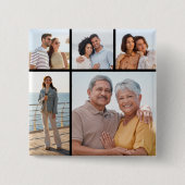 Maak Je Eigen 5 Foto Collage Vierkante Button 5,1 Cm (Voorkant)