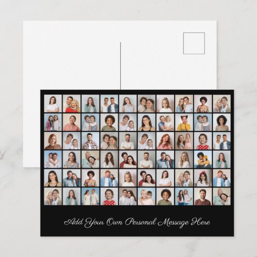Maak Je Eigen 60 Foto Collage Voeg Je Groet Toe Briefkaart (Voorkant / Achterkant)