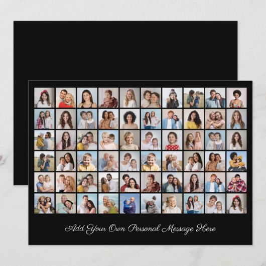 Maak Je Eigen 60 Foto Collage Voeg Je Groet Toe Kaart (Voorkant / Achterkant)