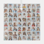 Maak Je Eigen 64 Foto Collage Glas Ornament (Voorkant)