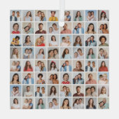 Maak Je Eigen 64 Foto Collage Glas Ornament (Achterkant)
